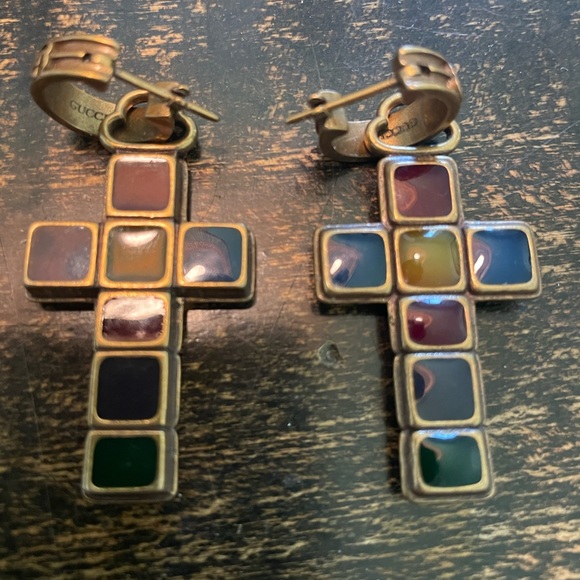 Gucci Enamel Cross Earrings - Picture 3 of 3